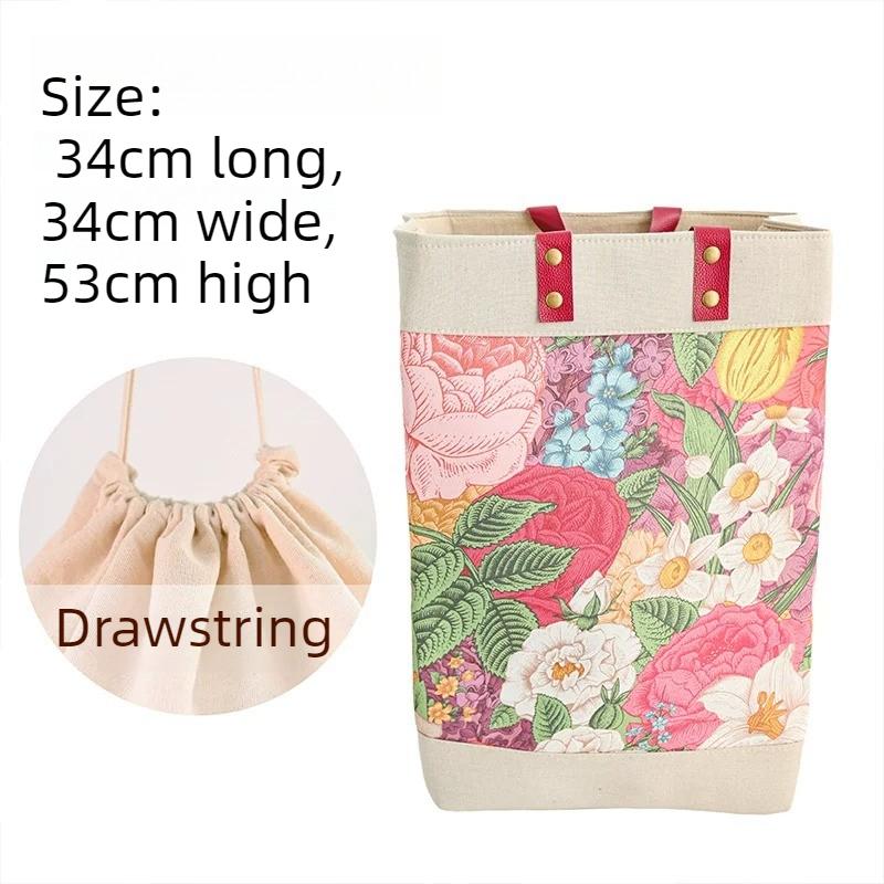 Cotton Linen Storage Basket Foldable Large Laundry Basket Bedroom Toy Clothes Organizer Bag Multifunction Home Storage Baskets