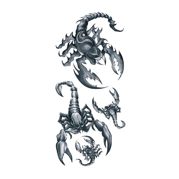 Scar Snake Spider Scorpion Animal Water Transfer Waterproof Tattoo Sticker Sample Spoofing Horror Set