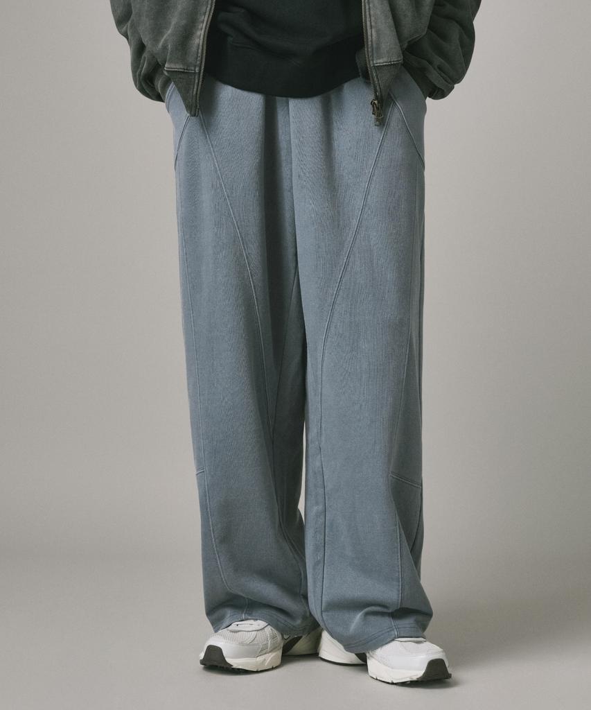 Beodeonteu Multi-Cut Line Pigment Sweatpants [Heather Blue]