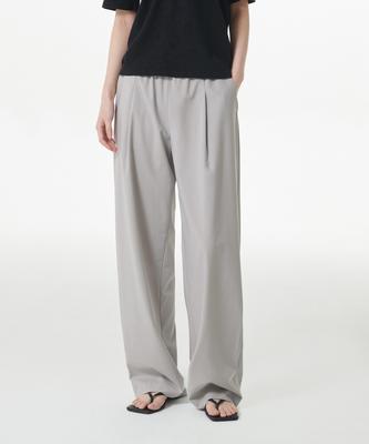 MUSINSA STANDARD WOMAN [Cooltandard] Women'S One-Tuck Wide Banding Slacks [Light Gray]