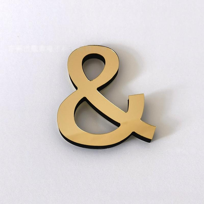 

10cm/3.94in Gold 3D Mirror Letter Stickers For Wall Home Decor Acrylic Alphabet DIY English Letter Party Decoration Sticker золотистый