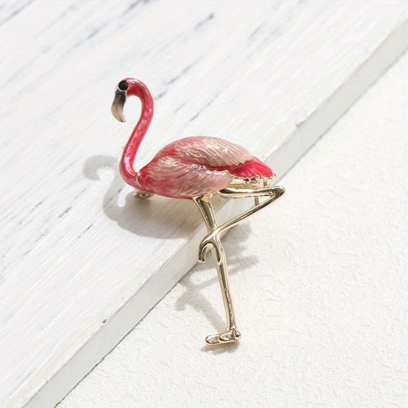 

Elegant Classic Exquisite Enamel Flamingo Pin Brooch for Women Girls Fashion Animal Suit Coat Accessories красный
