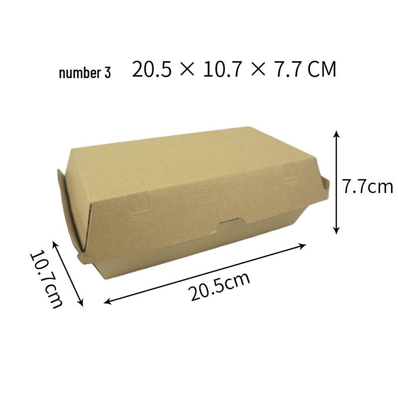 Reinforced Kraft Paper Hamburger & Hot Dog Box - High-Temperature Resistant Takeaway Bento Lunch Box