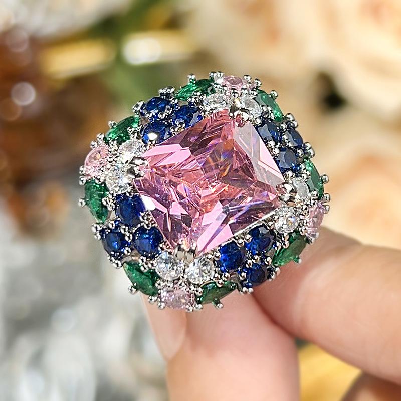 

Ювелірні вироби Ювелірна ніша Відкритий перстень Серія «Цукерки» Жіночий Рожевий колір сакури Китайський червоний Смарагдовий Вітер Товари