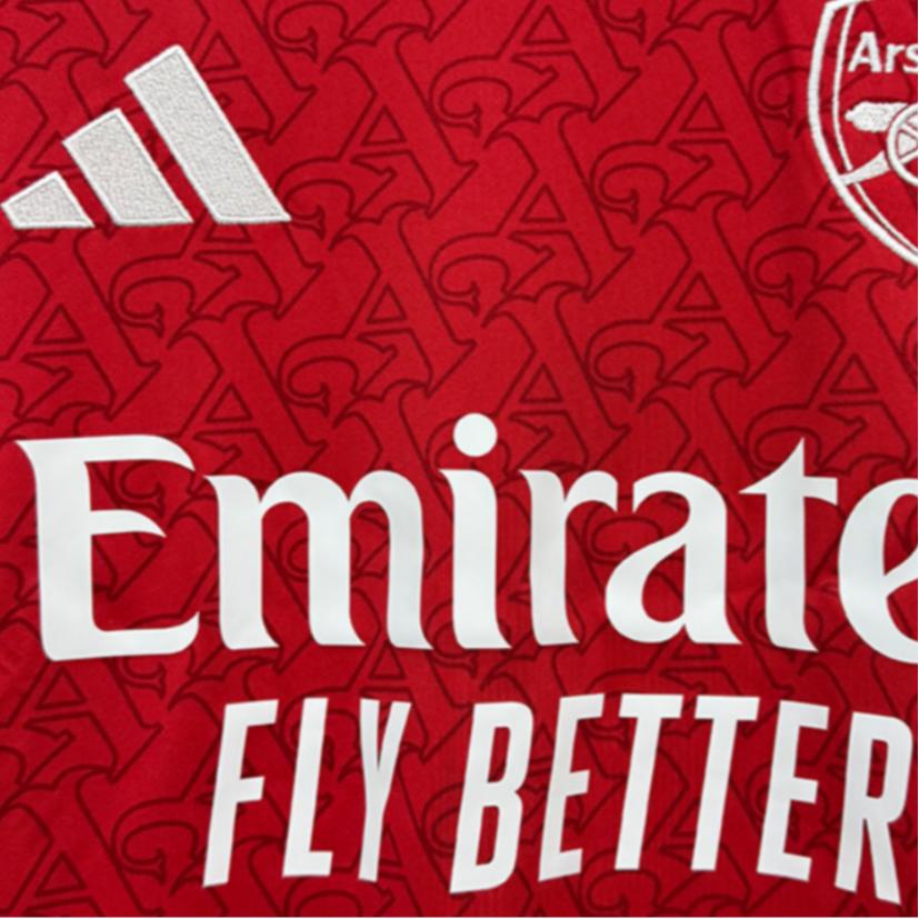Adidas Arsenal 25-26 Acasă Versiune Fan Croială Slim Gât Rotund Fashion Sport Mânecă Lungă Tricou de Fotbal Unisex Topuri Roșu JI9536