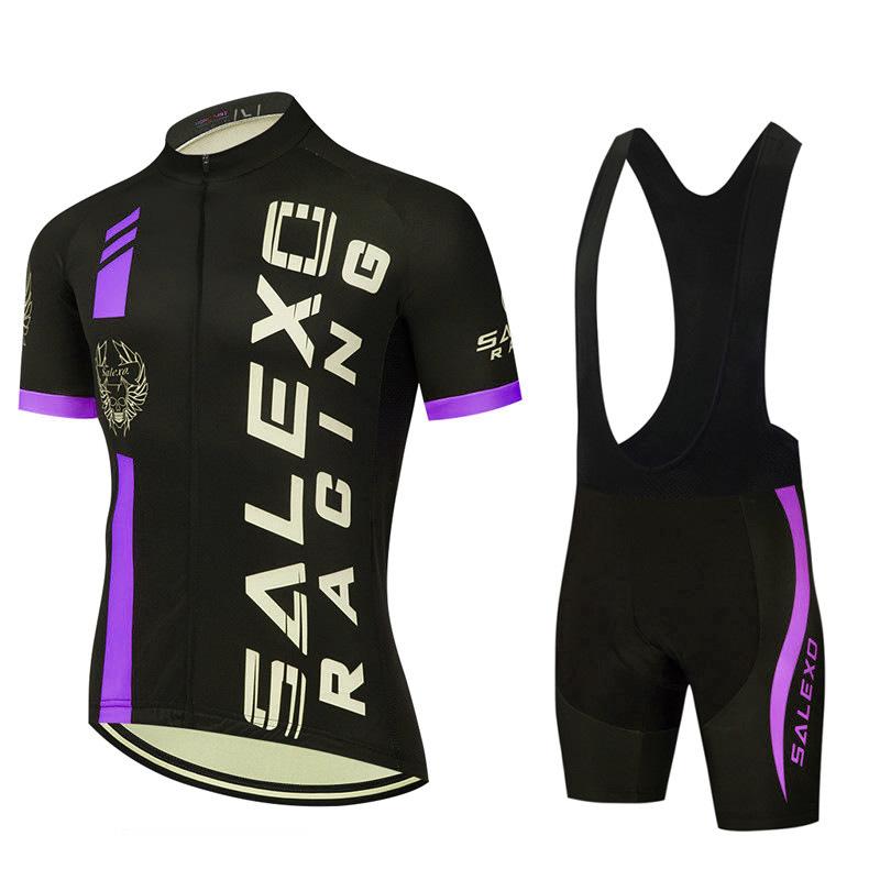 Bike Suit Men's Bicycle Suit Summer UV Protection Short Sleeve Suit Strap Shorts 2026 Summer Breathable Cycling Suit Set
