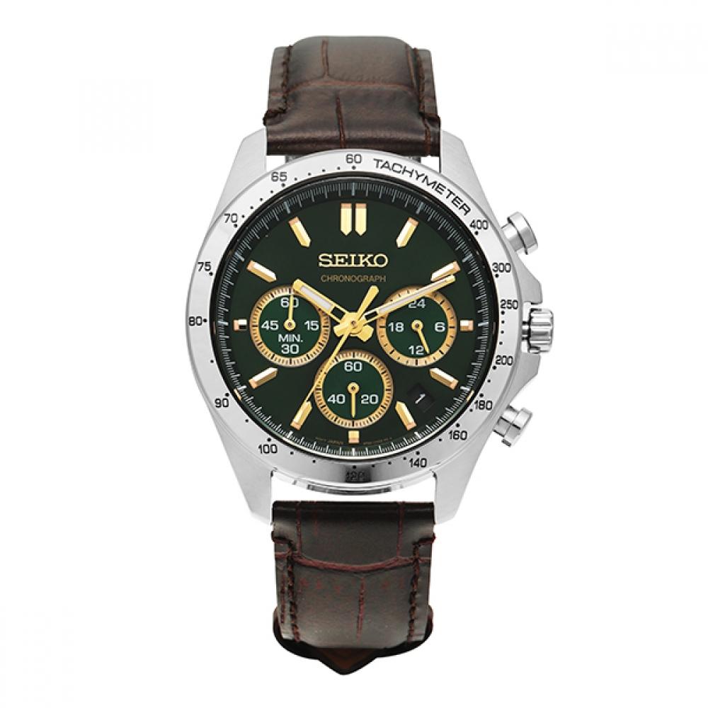 

Seiko Sbtr017 Spirit Chronograph Tachymeter Мужские кожаные часы SBTR017