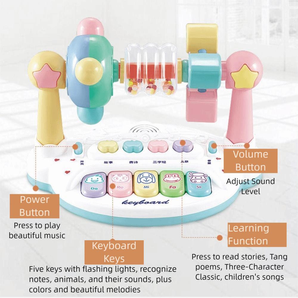 Rotating Bell Baby Music Piano Toy Interactive Early Educational Music Toy  Children