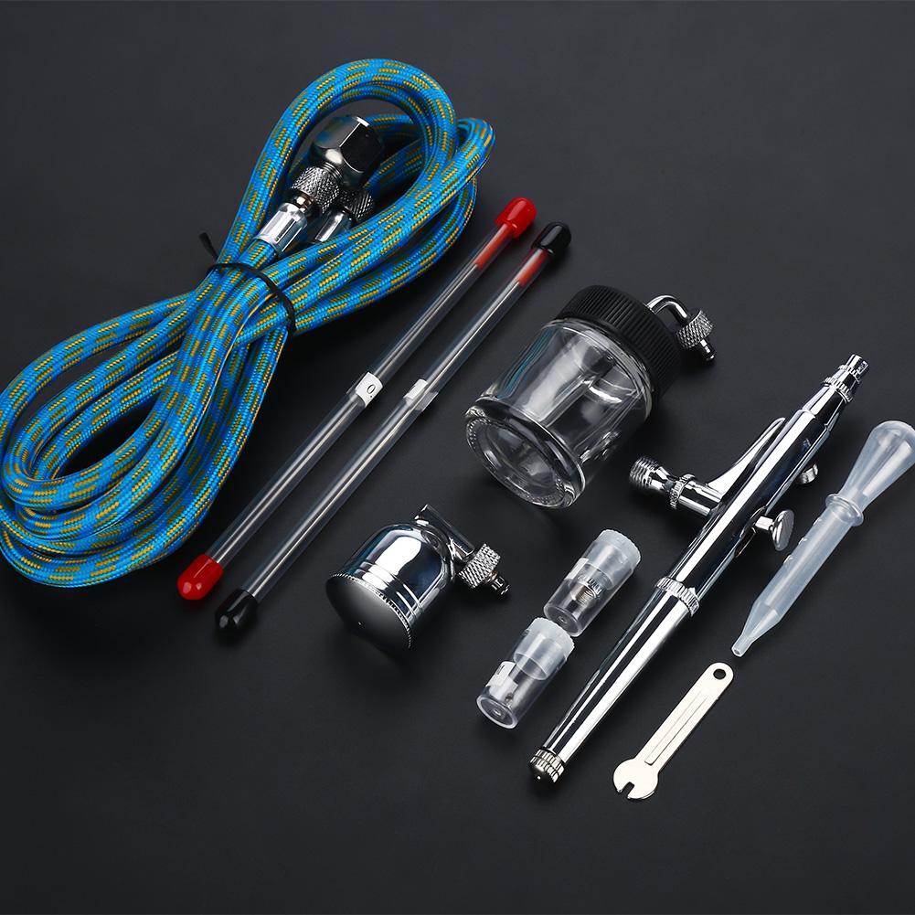 Airbrush-Set 0,2mm/0,5mm Nadel Schwerkraftzufuhr Airbrush Spritzpistole für Tattoo Nagelkunst Air Paint