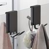 2pcs Stainless Rust-Resistant Door Mount Shower Hook Heavy-Duty Space-Saving Hanger for Clothes Coat Towel No-Tools Installation Modern Storage