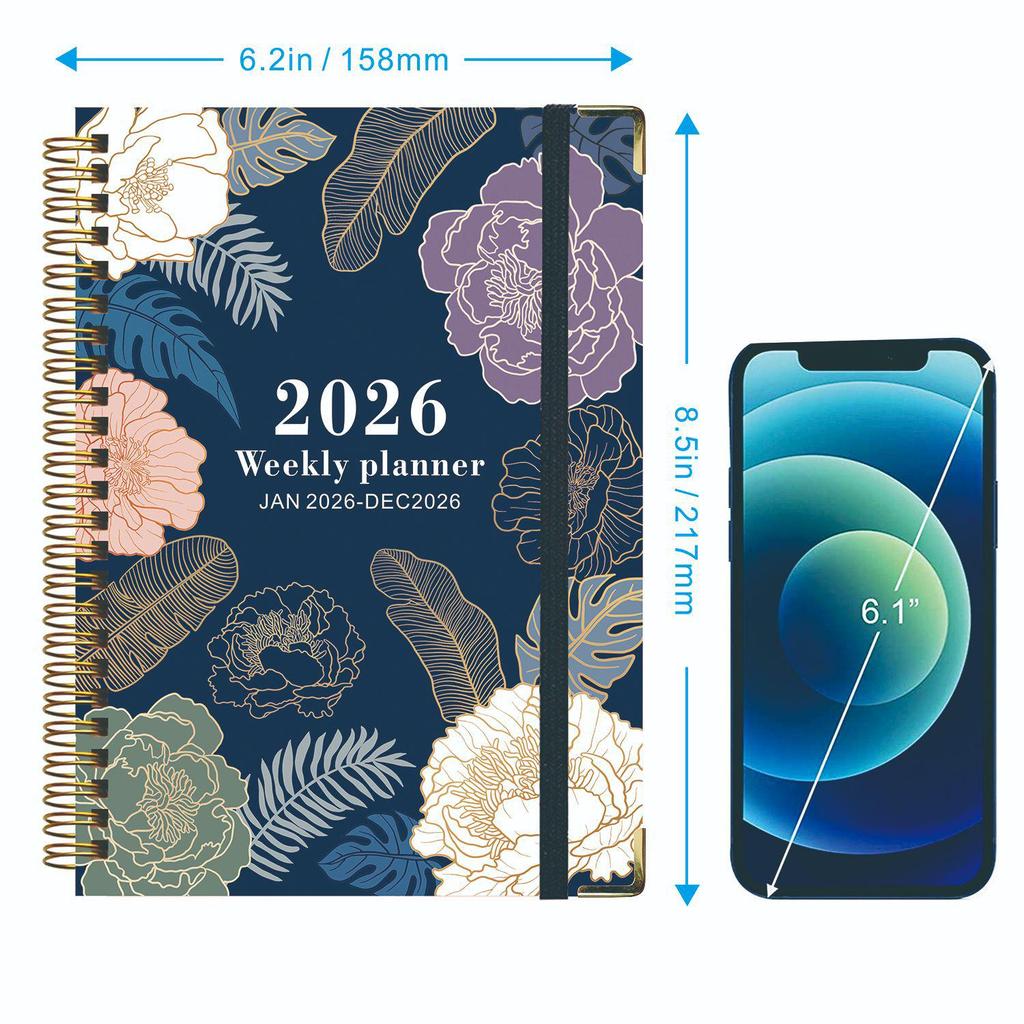 2026 English Business Planner: Cross-Border Stationery Diary with Coil Binding for Simple Scheduling and Record Keeping