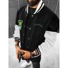 Mens Punk Style Color-Block Zipper Pocket Baseball Jacket Casual Outerwear