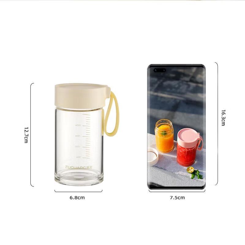 Fuguan G2128-DH-330 Single-Layer Glass Water Cup
