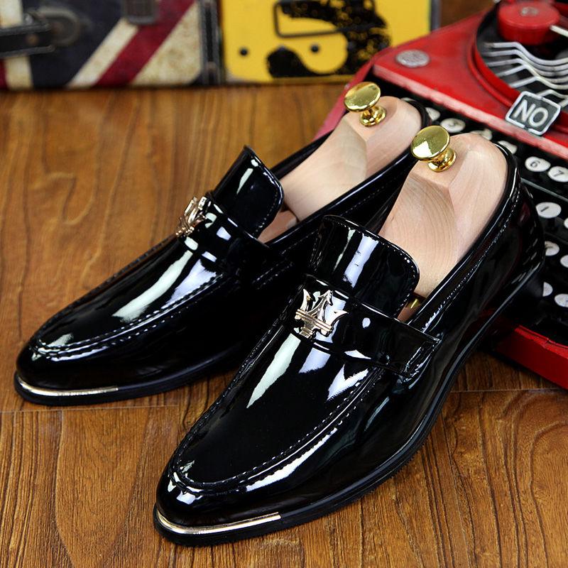 Scarpe da Uomo Eleganti in Pelle PU Moda Maschile Scarpe Oxford Formale Punta Piatta Scarpe Casual da Lavoro