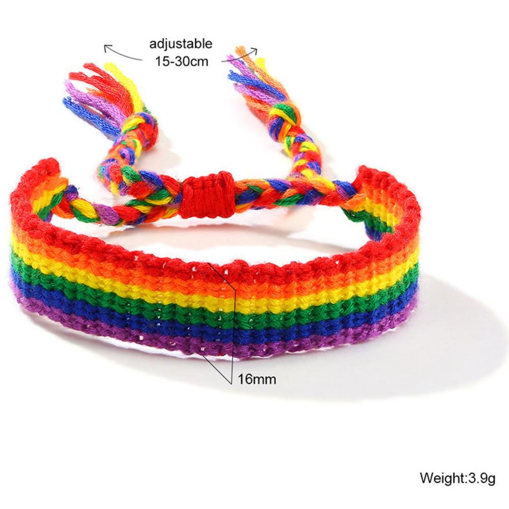 LGBTQ Rainbow Color Bracelets for Men Women,Adjustable Colorful Braided Rope Bracelet,Stylish Jewelry Gifts