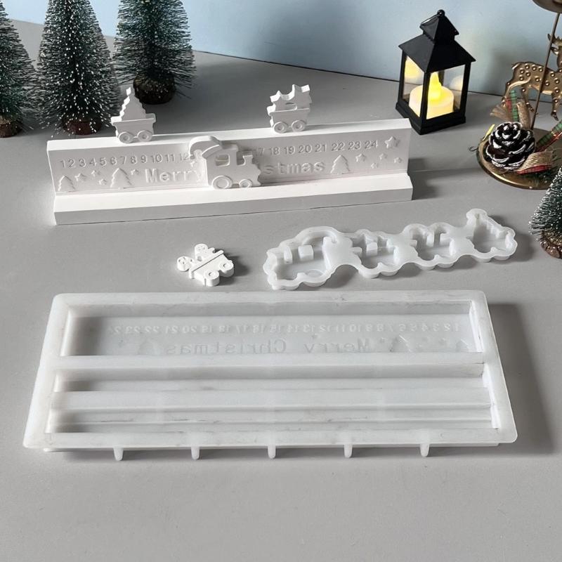 Christmas Countdown Calendar Silicone Mold Food Grade Reusable Baking Crafting Supplies Suitable for Holiday Decorations
