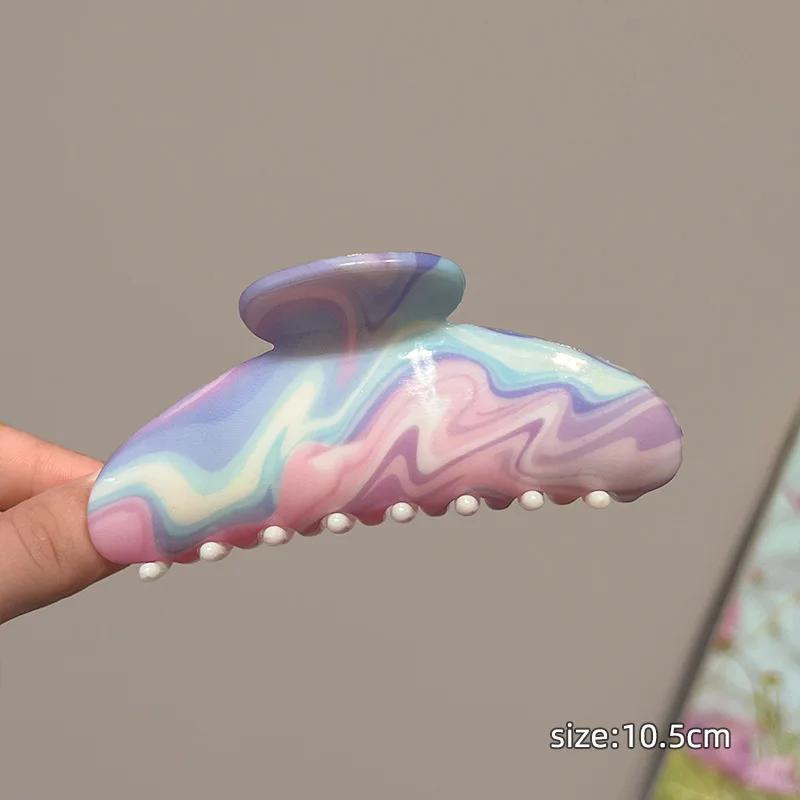 

New Korean Gradient Hair Claw Clip for Women Large Thick Hair Shark Clip Hairpin Barrettes Fashion Girl Hair Accessories