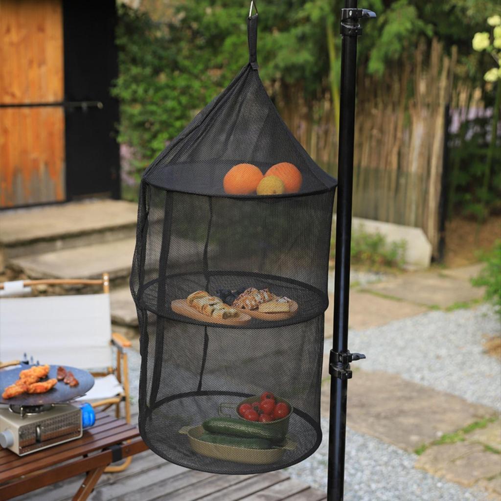 Hanging Drying Net with Slide Fastener Ventilated for Camping, Balcony
