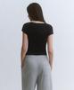 MUSINSA STANDARD WOMAN Women'S Slim Scoop Neck Cap Sleeve T-Shirt [Black]