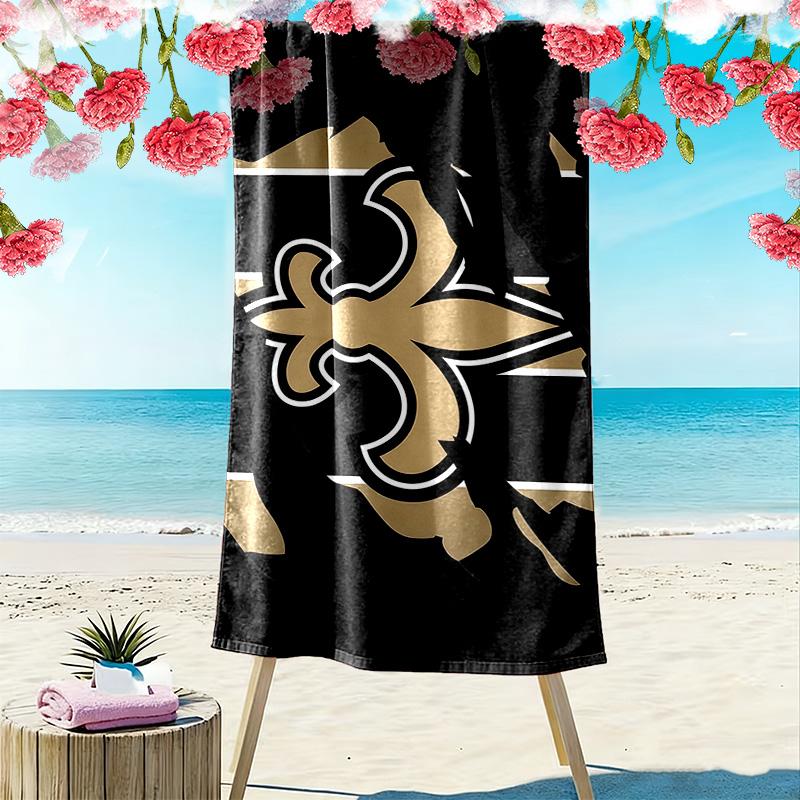 New Orleans Saints2 Print Beach Towel, Large Soft Quick Dry Towel for Beach Camping Swimming