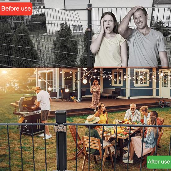 10Pcs Joining Clips Rustproof Corrosion Resistant Easy To Install Fence Panel Connectors with Screws Metal Joining Clips