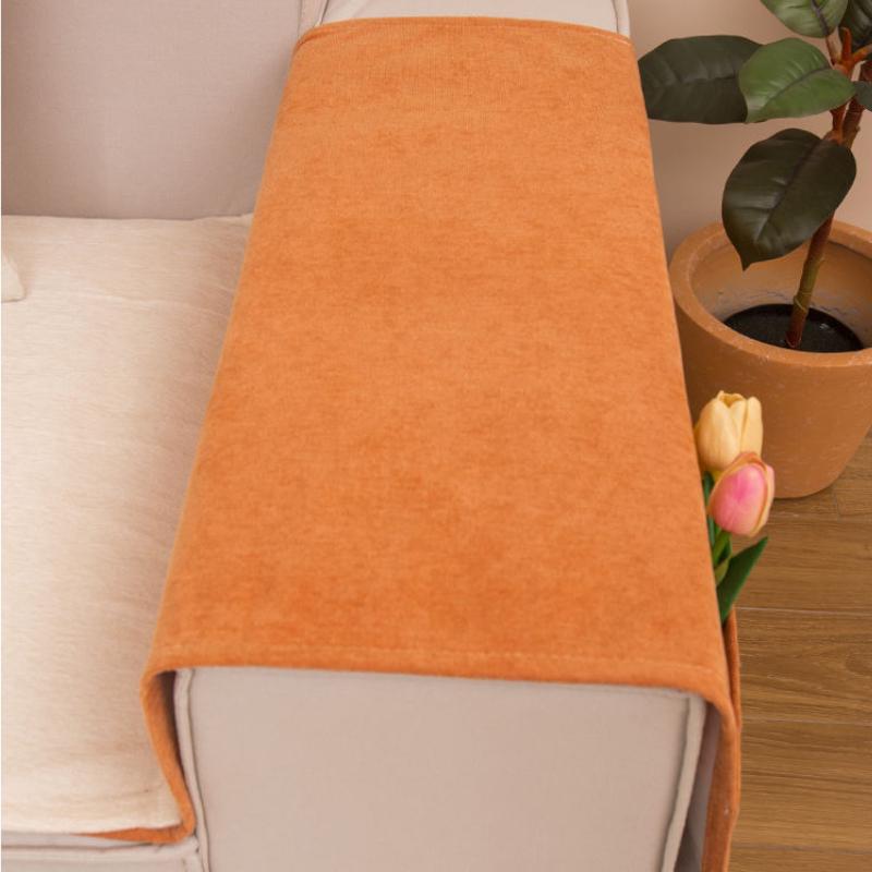Simple Sofa Armrest Cover Cloth Single Color Dust-proof Couch Side Pocket Machine Washable Breathable Sofe Armrest Towel
