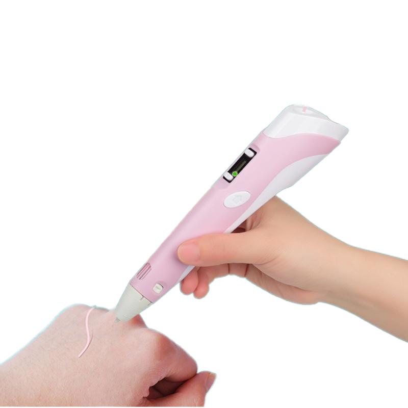 Factory Direct Second-Generation 3D Pen Low Temperature Three-Dimensional Painting Graffiti Brush Toy Gift for Children Students синий
