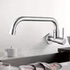 Wall Mounted Rotatable Kitchen Faucet Stainless Steel Single Cold Water Faucet  Washbasin