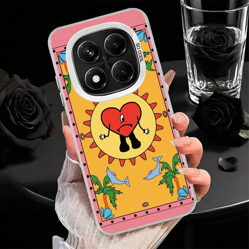 Bad Bunny Heart Shockproof Phone Case for Xiaomi Redmi Note 15 14 13 12 Pro Plus 11 11S 11T 5G Cover Anti Fall Fundas