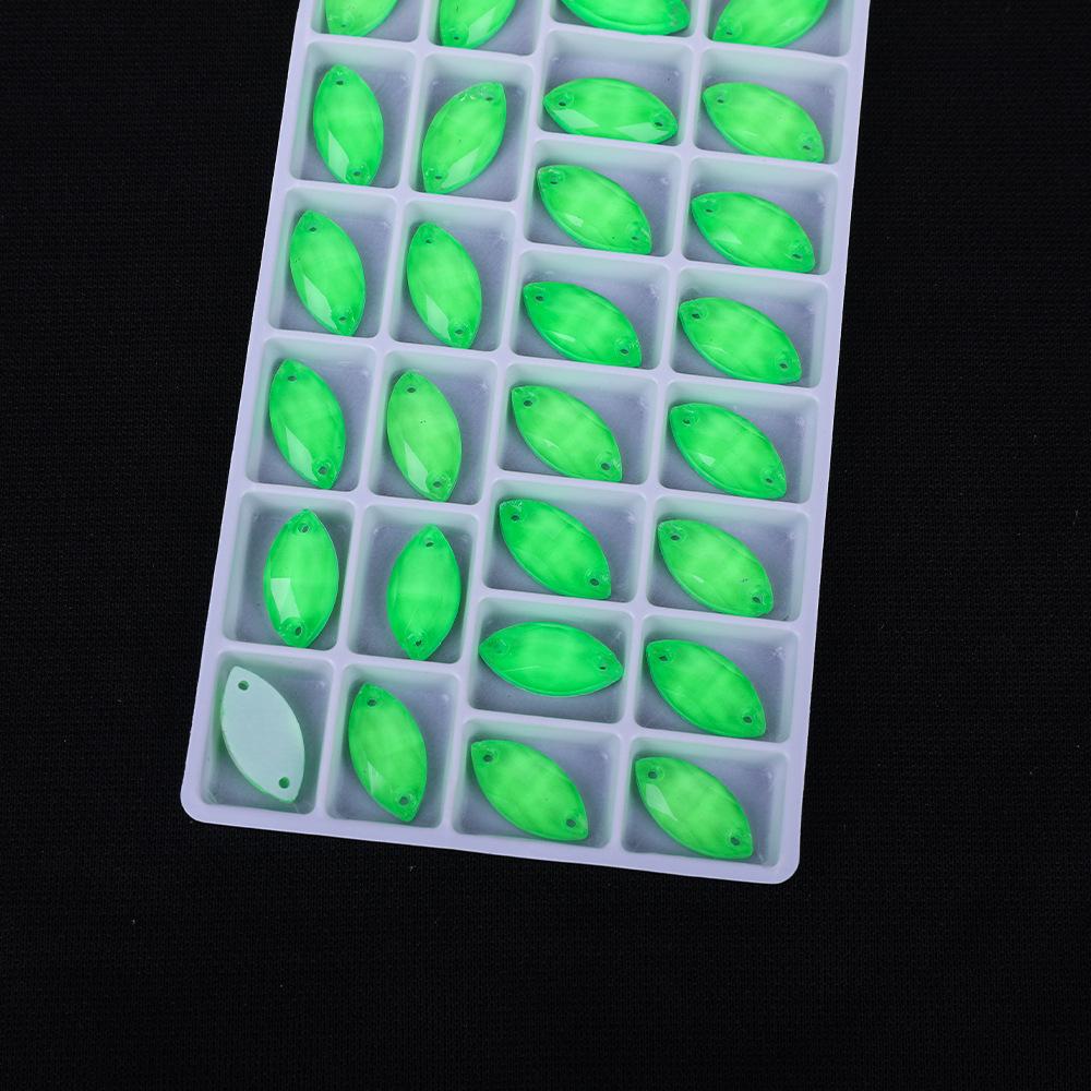 Neon Fluorescent Horse Eye Hand Sewn Drill, Glass Rhinestone Flat Buckle Diy Accessories Clothing Wedding Materials Accessories