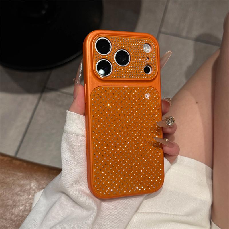 Luxus-Strassstein-Hülle für iPhone 14/15/16/17 Pro mit großem Sichtfenster-Design