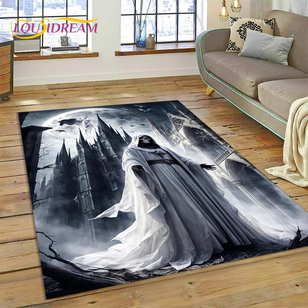 2025 New Gothic Horror Character Skull Ghost Spirit Carpet Rug for Bedroom Living Room Home Sofa Decoration,kids Decor Floor Mat