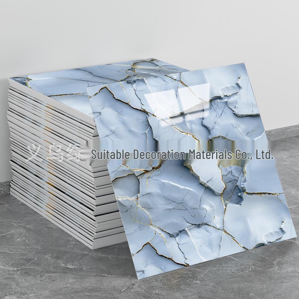 Self-Adhesive Pink Marble Wallpaper: Waterproof, Heat-Resistant Wall Sticker with Aluminum Plastic Panel