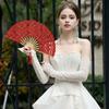 Hollow Ribs Vintage Lace Hand Fan Tassel Pendant Dance Handheld  Fan  Wedding Party