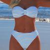 Nuevo bolso duro con estampado de barra horizontal AB bikini bragas de talle alto traje de baño de dos piezas