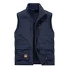 Men's Large Size Winter Warm Velvet Thickened Sleeveless Vest, Double-sided Wear Multi-bag Waterproof Vest