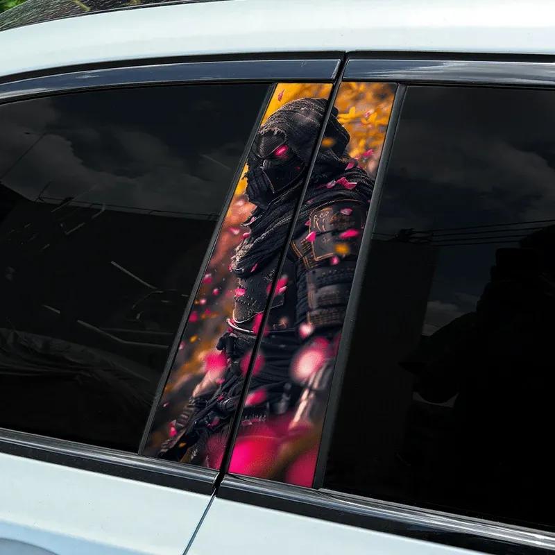 1pc/2pcs JDM Ninja Car Stickers Car B-pillar Vinyl Decals Waterproof Auto Center Pillar Sticker Cover Scratches Vehicle Decor