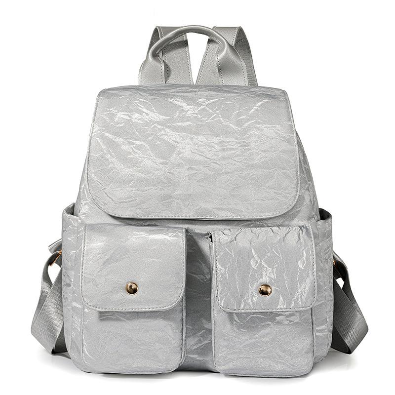 

Женский однотонный рюкзак большой вместимости, школьный рюкзак для школьников, дорожный рюкзак серый