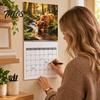 Thick Paper Memo Pad Baby Highland Cow Wall Calendar 2027, Cute Farmhouse Calf Hanging Calendar, Spiral Bound Office Jan-Dec 12 Monthly Planner