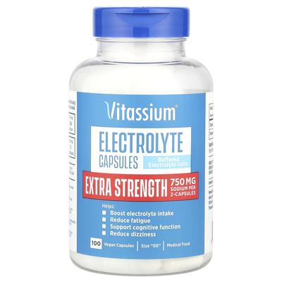 Capsule di elettroliti, extra forti, taglia "00", 100 capsule vegetali
