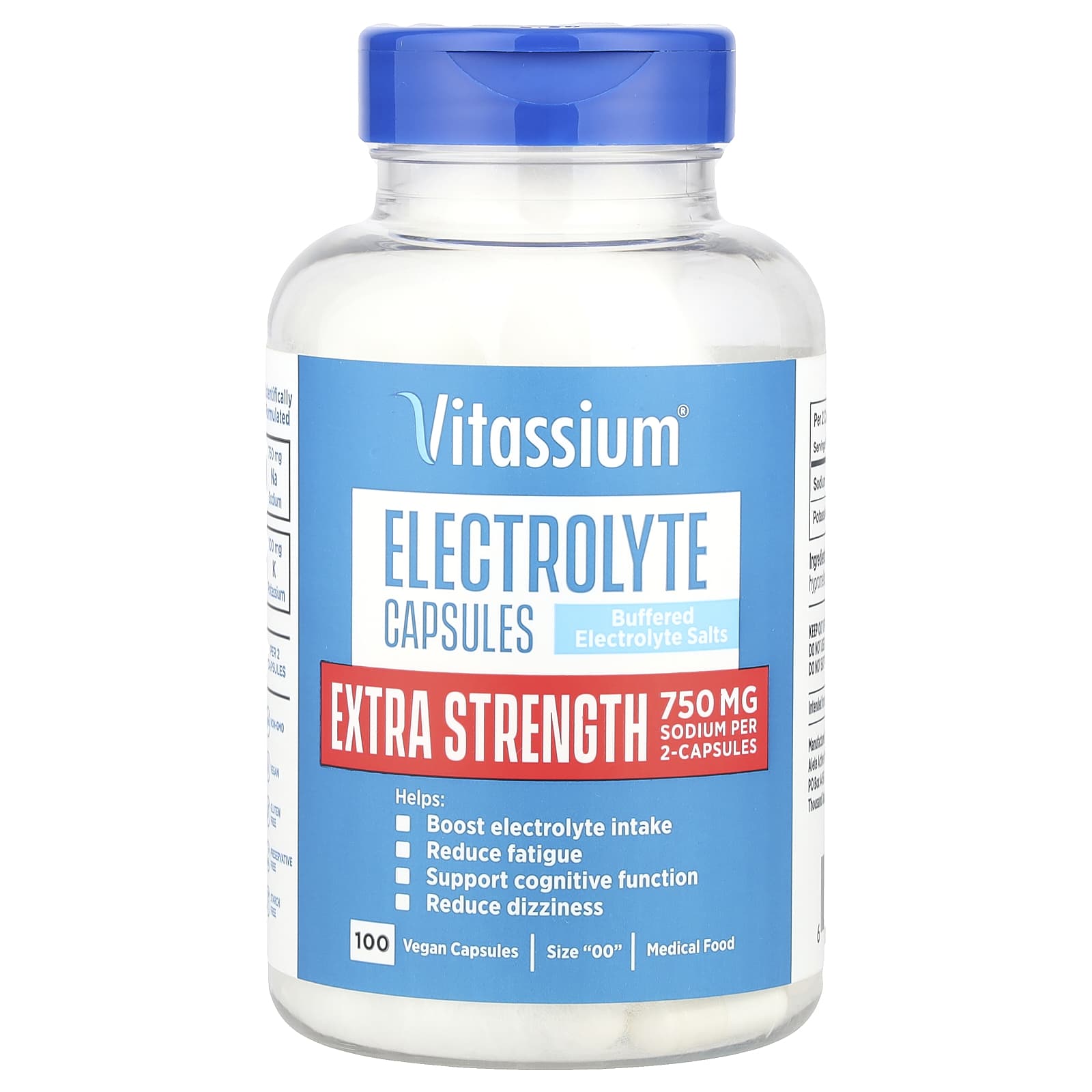 

Electrolyte Capsules, Extra Strength, Size 00 , 100 Veggie Capsules