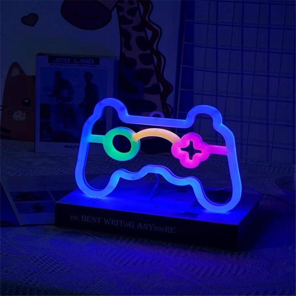 Game Pad Neon Signs LED Night Light, USB Powered Atmosphere Lighting, For Game Birthday Gift Garden E-sports Decor Camping