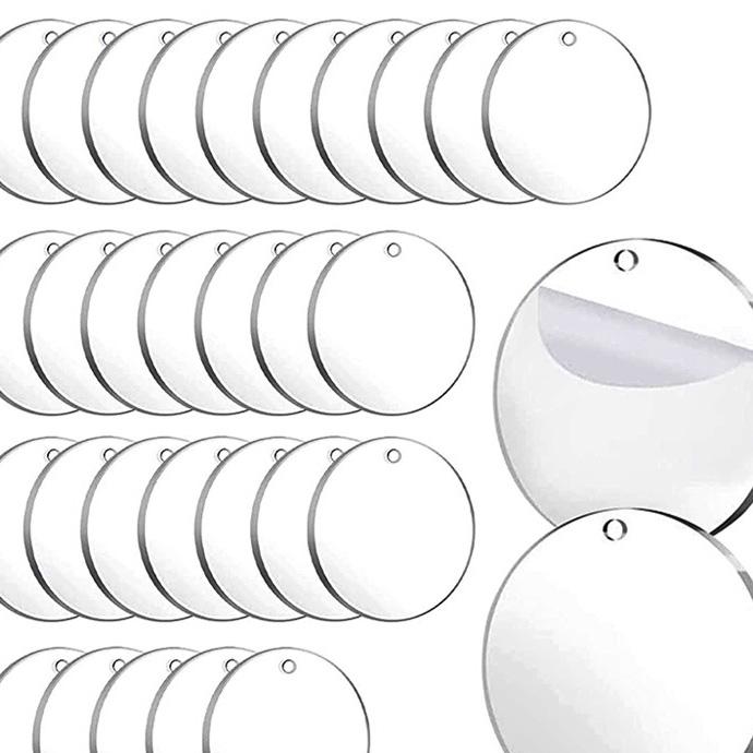 

WTEMPO 30 шт./набор акриловых заготовок для брелоков прозрачные круглые Cooka DIY акриловый прозрачный круглый дисковый кулон 30pcs белый