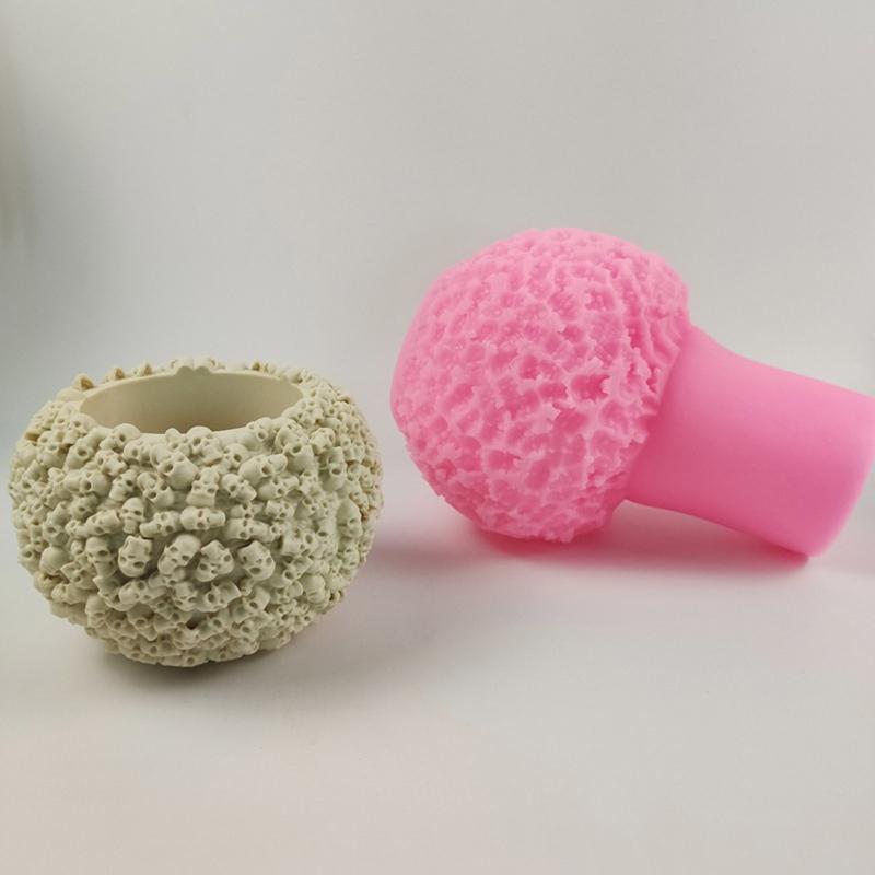 Halloween Skull Silicone Molds Flower Pot Resin Casting Molds Succulent Plant Pot Mold Candle Holder Silicone Mold Craft