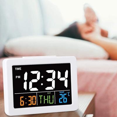 Large LCD Screen Alarm Time Calendar Temperature Display Modern Home Bedroom Office Decoration Supplies Digital Alarm Clock