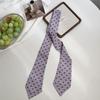 Long Silk Scarf Retro Floral Neck Small Scarf High-end Tie Decorative Chiffon Thin Hair Tie