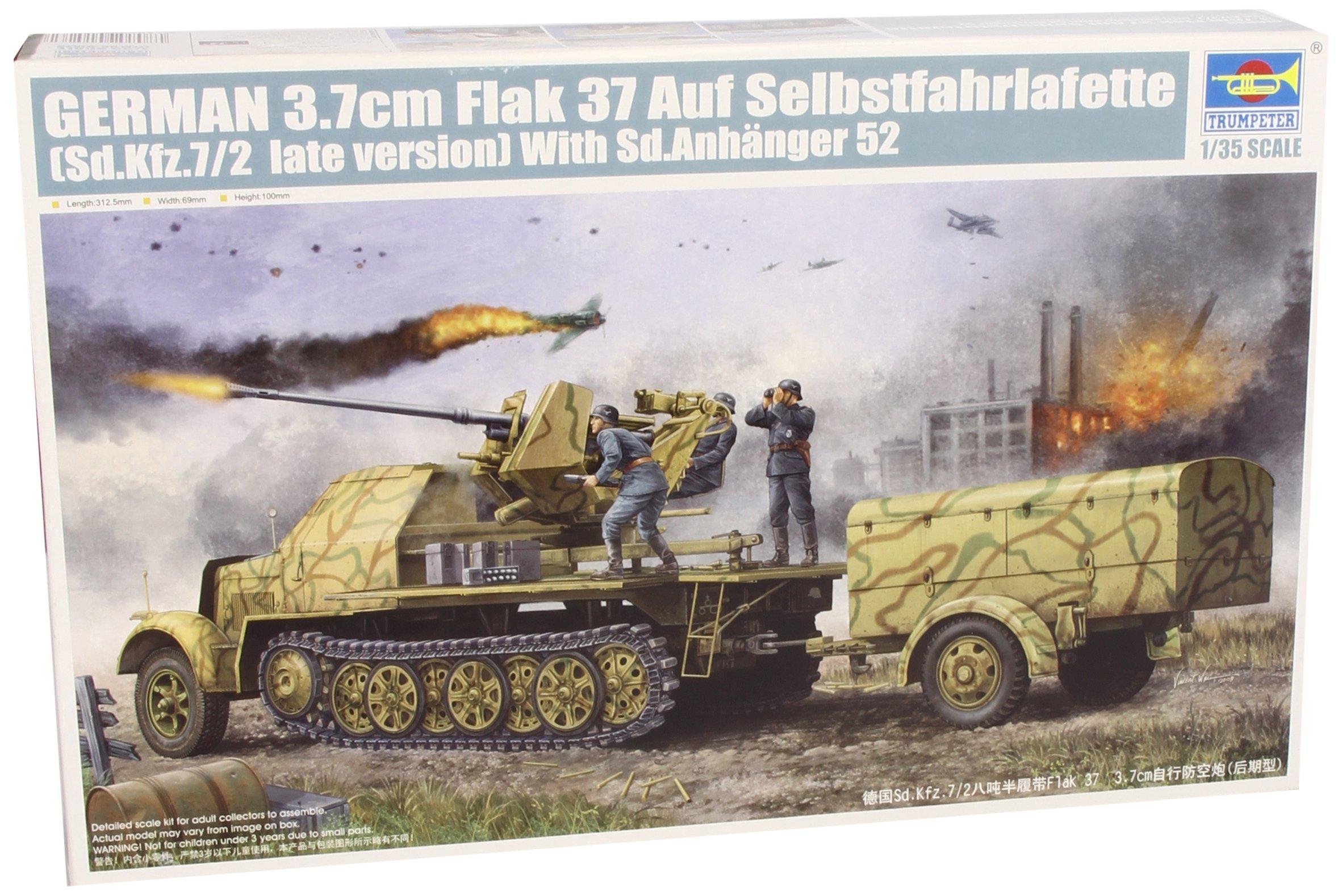 

Trumpeter 1/35 scale German 8t Half-Truck with Flak37/37mm Anti-Aircraft Gun and Trailer Plastic Model