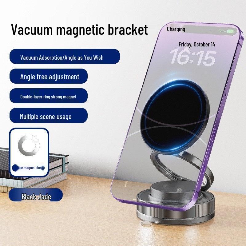 

Black Tech 3-Axis Foldable Magnetic Car & Desk Phone Holder with Vacuum Suction Cup Single-Axis Rotation White