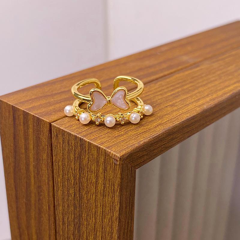 Medieval Enamel Oil Dripping Flower Butterfly Opening Ring Niche Design Light Luxury High-End Ring