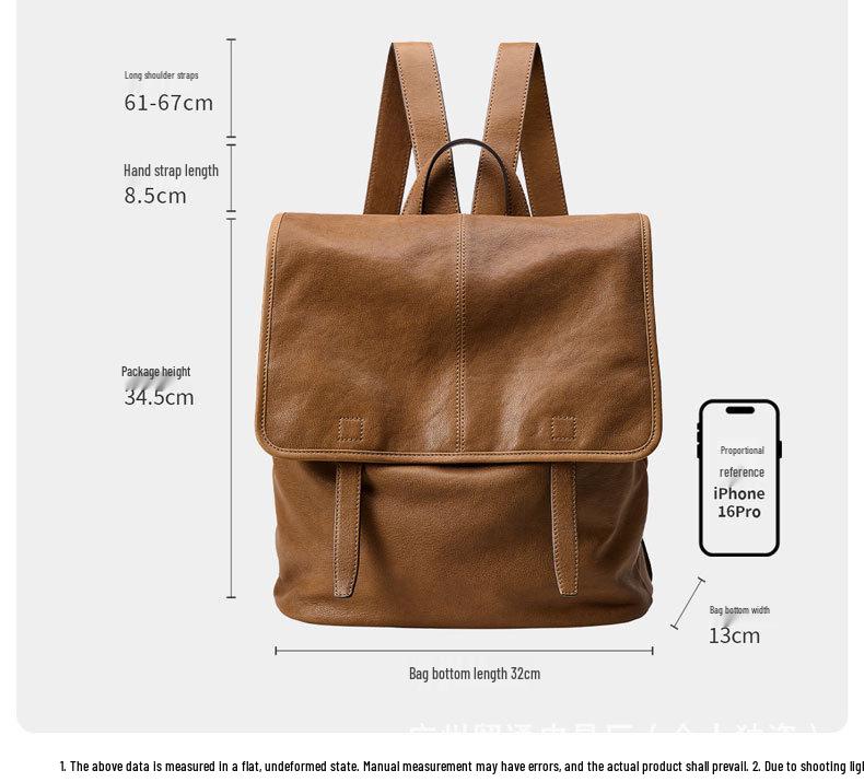 Qiu Zhen Retro Genuine Leather Large Capacity Backpack Tote & Shoulder Handbag